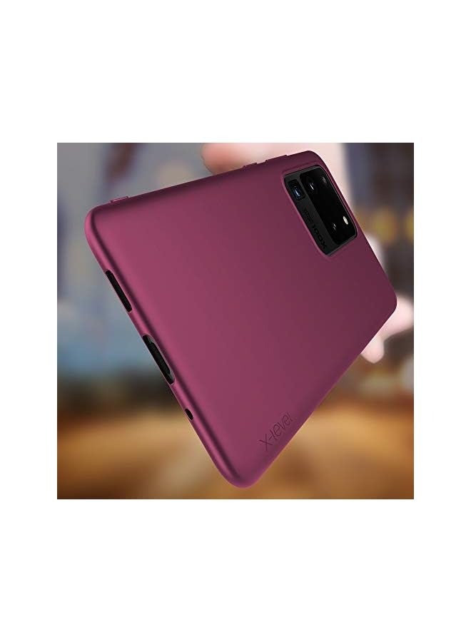 Galaxy S20 Ultra (5G) Case, Slim Fit Soft TPU Ultra Thin S20 Ultra Mobile Phone Cover Matte Finish Coating Phone Case Compatiable Galaxy S20 Ultra/S20 Ultra 5G- WineRed