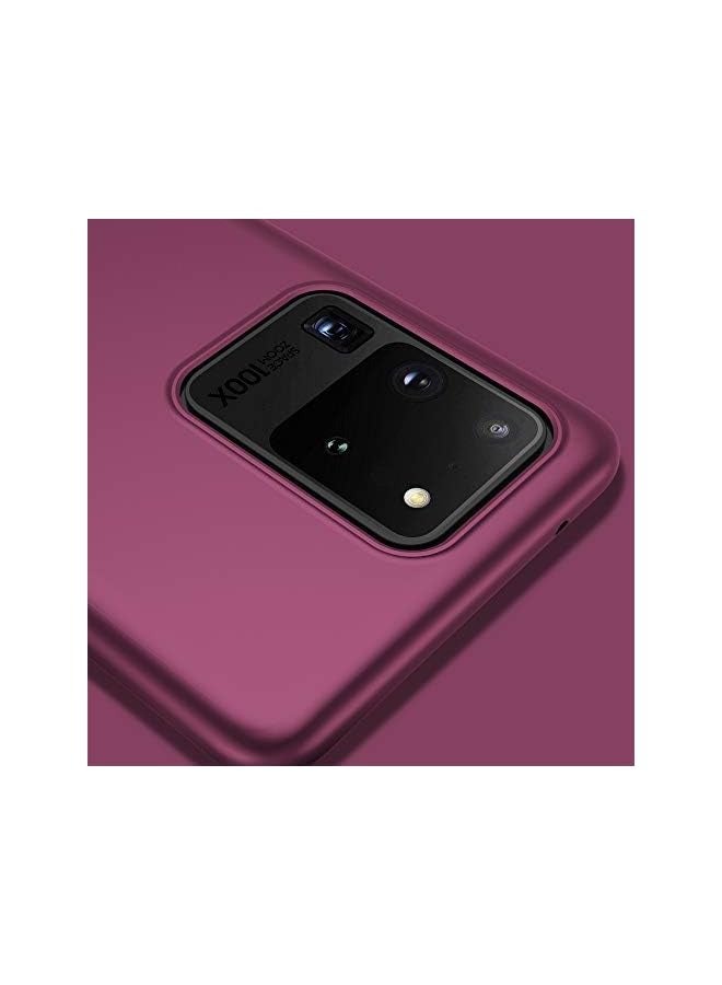 Galaxy S20 Ultra (5G) Case, Slim Fit Soft TPU Ultra Thin S20 Ultra Mobile Phone Cover Matte Finish Coating Phone Case Compatiable Galaxy S20 Ultra/S20 Ultra 5G- WineRed