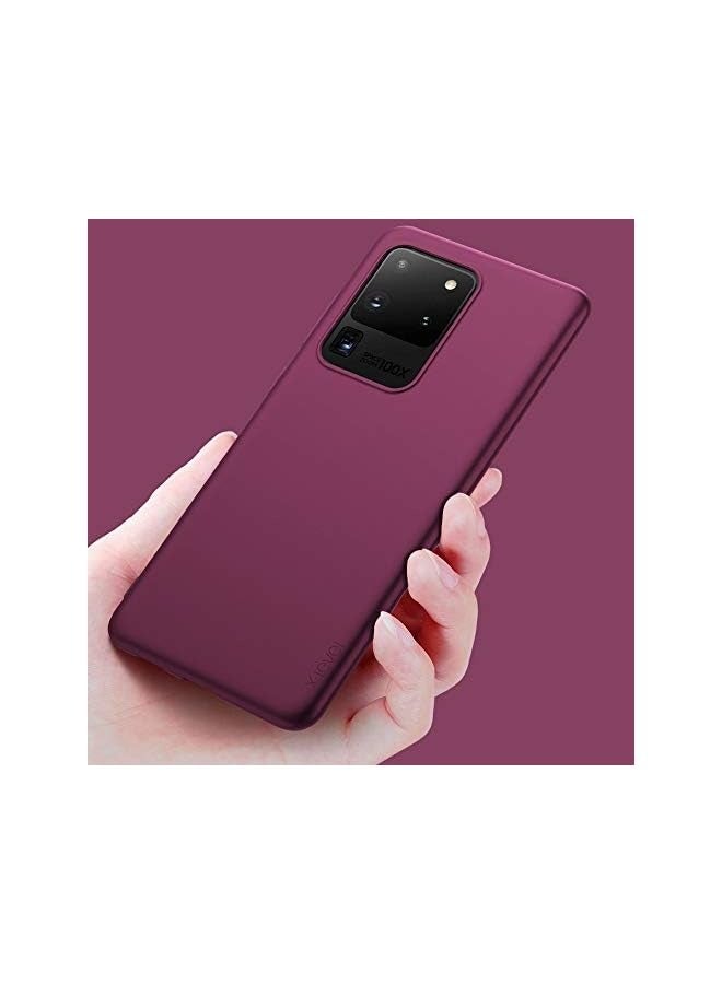 Galaxy S20 Ultra (5G) Case, Slim Fit Soft TPU Ultra Thin S20 Ultra Mobile Phone Cover Matte Finish Coating Phone Case Compatiable Galaxy S20 Ultra/S20 Ultra 5G- WineRed