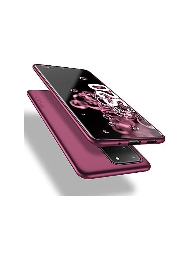 Galaxy S20 Ultra (5G) Case, Slim Fit Soft TPU Ultra Thin S20 Ultra Mobile Phone Cover Matte Finish Coating Phone Case Compatiable Galaxy S20 Ultra/S20 Ultra 5G- WineRed