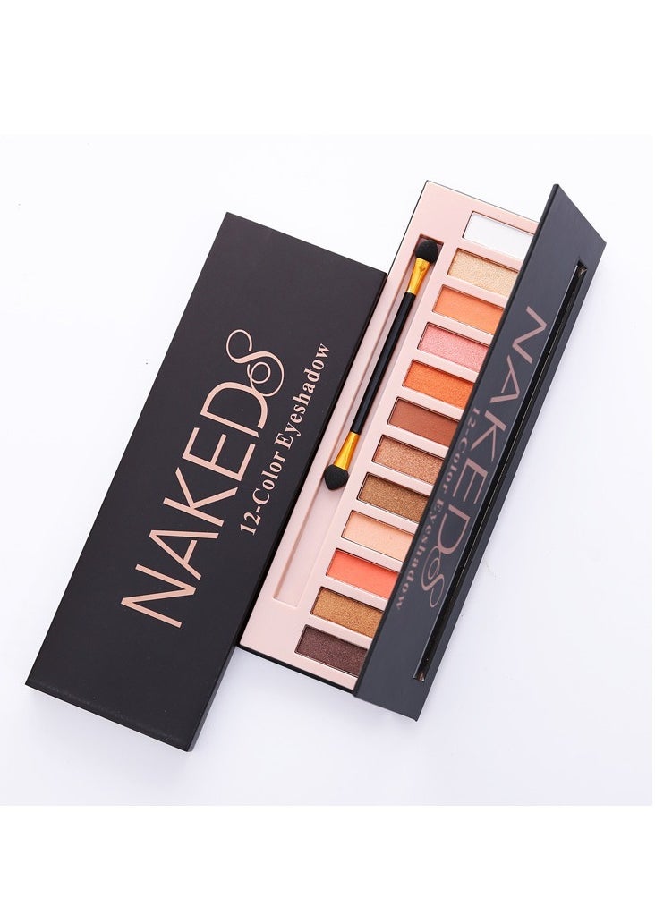 2 Pack 12 Colors Makeup Nude Colors Eyeshadow Palette Natural Nude Matte Shimmer Glitter Pigment Eye Shadow Pallete Set Waterproof Smokey Professional Beauty Makeup Kit (2 PCS)