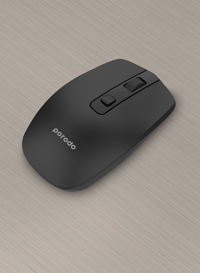 2.4G Wireless and Bluetooth Rechargeable Mouse DPI 1600 - Black