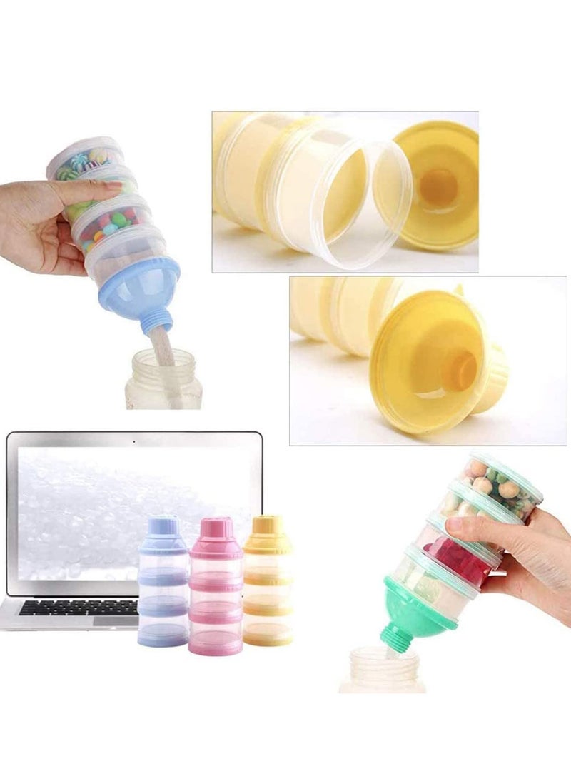 Portable Baby Milk Powder Dispenser 4 Layer Storage Container for Easy Feeding