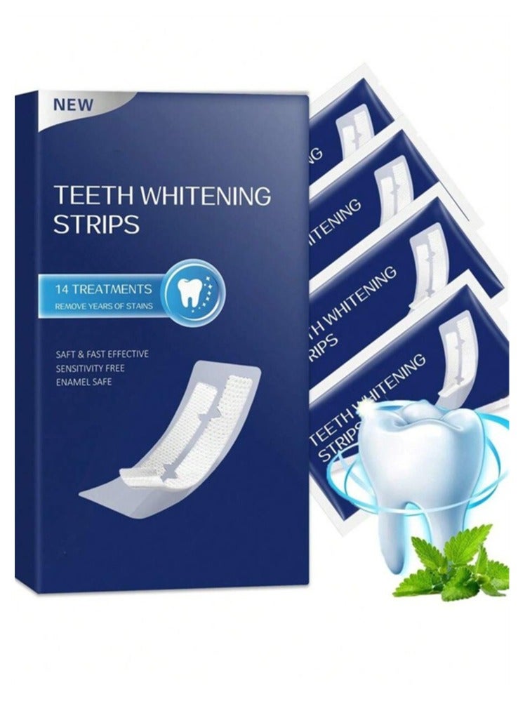 New upgraded teeth whitening strips 56 pieces mint flavor teeth whitening strips to remove tooth stains