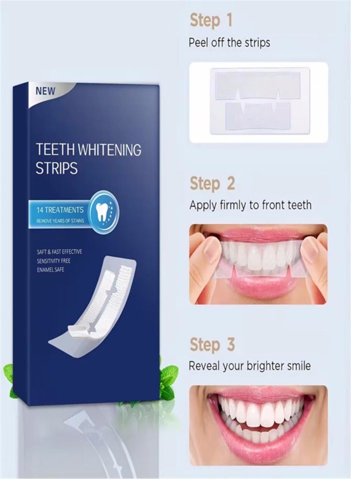 New upgraded teeth whitening strips 56 pieces mint flavor teeth whitening strips to remove tooth stains