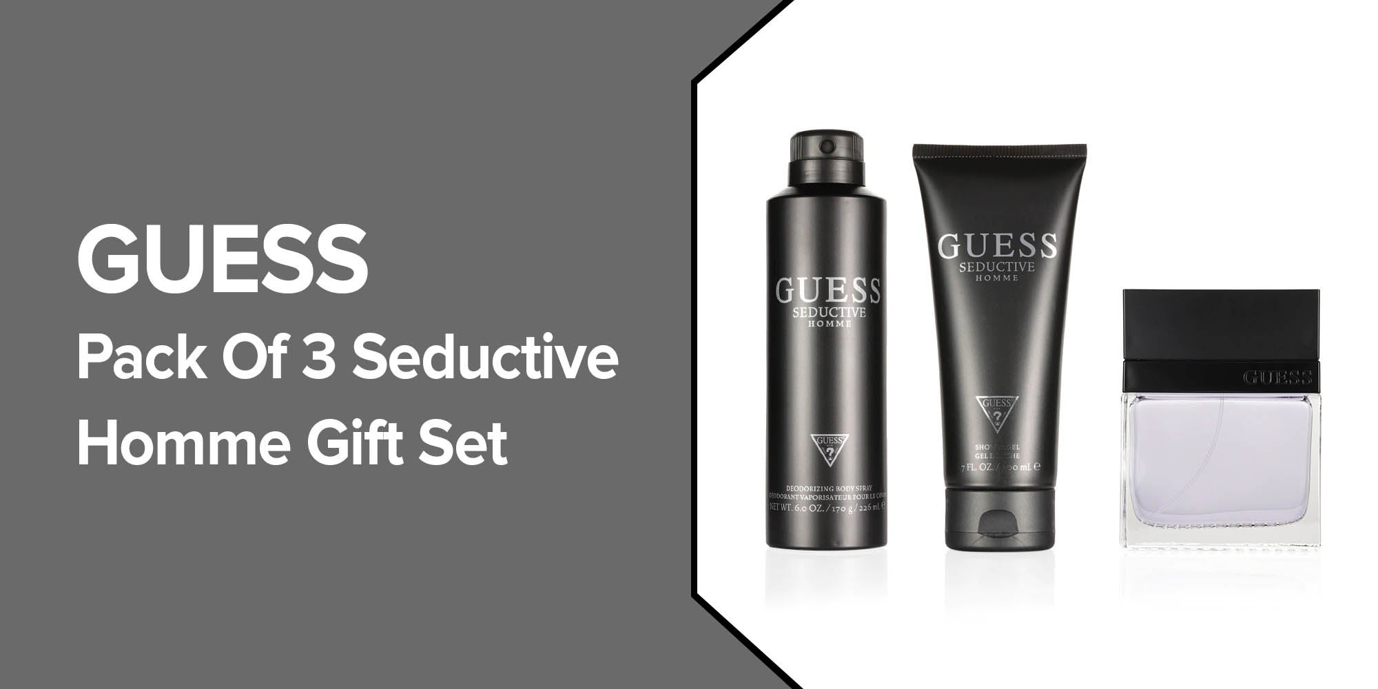 Pack Of 3 Seductive Homme Gift Set EDT 100Ml, Shower Gel 200Ml, Deodorant 226ml