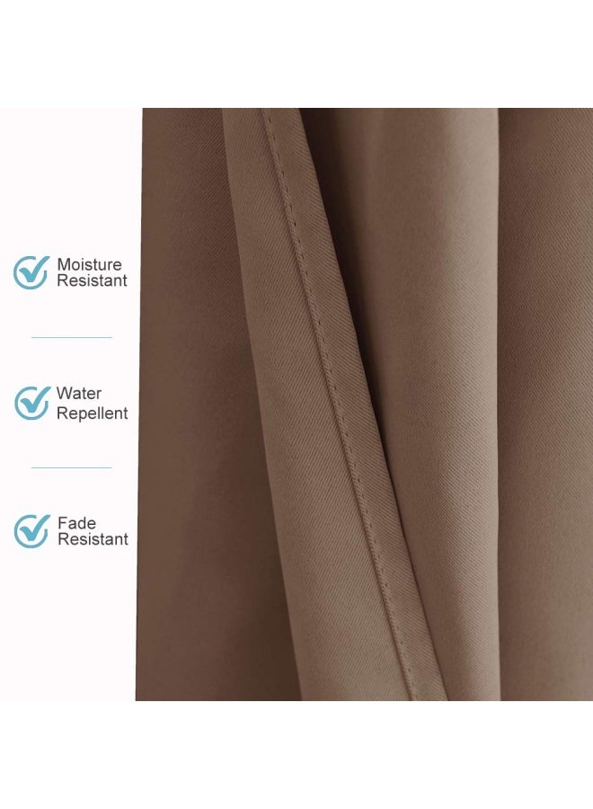 Outdoor Curtains For Porch - Blackout Waterproof Exterior Privacy Shades For Front Gazebo Garden Patio Door Garage 1 Panel Width 52 X Length 84 Inch Mocha