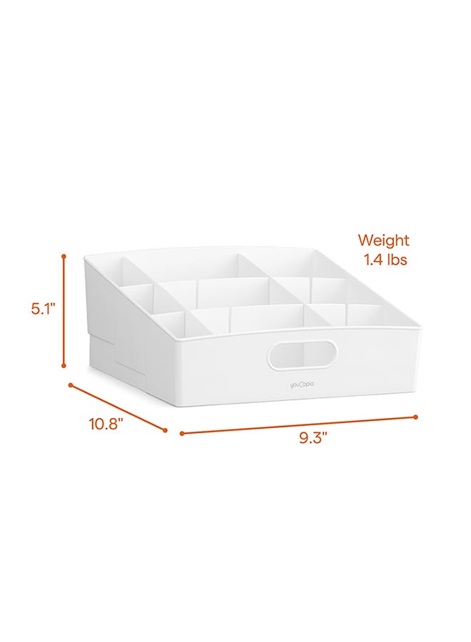 YouCopia 3 Packet And Snack Shelf Bin Tiered Packet And Snack Bin Organizer for Kitchen Cabinet Pantry, Large, White, 50244 White 27.3x23.6x13cm