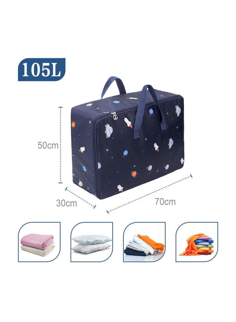 105L Clothing Storage Bags with Handle and Zipper,Travel Moving Bags for Clothes Throw Pillows Quilts Moisture proof Luggage Bags