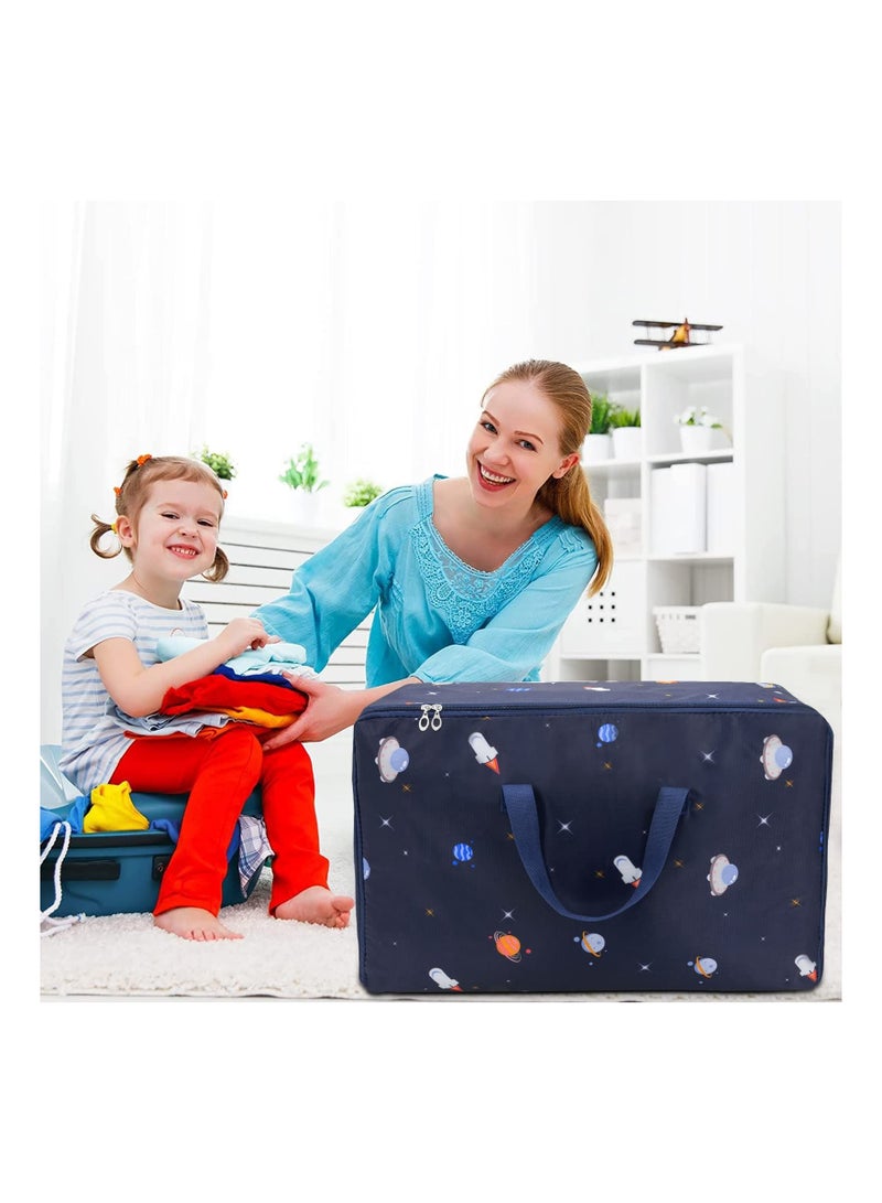 105L Clothing Storage Bags with Handle and Zipper,Travel Moving Bags for Clothes Throw Pillows Quilts Moisture proof Luggage Bags