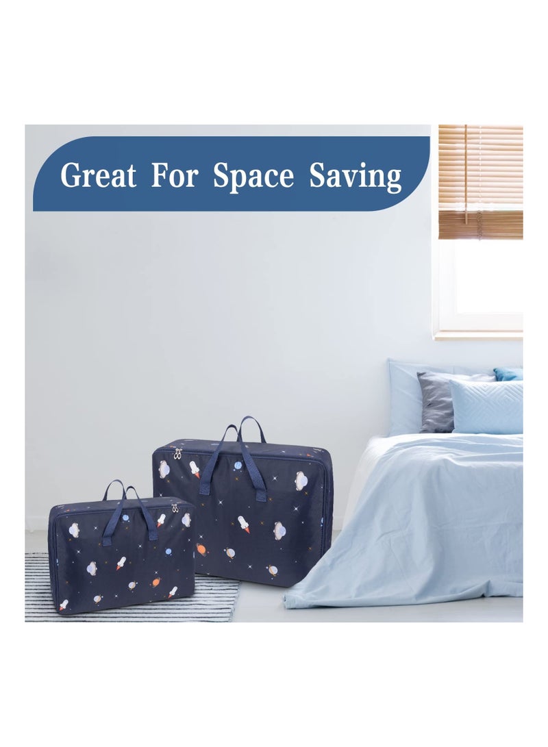 105L Clothing Storage Bags with Handle and Zipper,Travel Moving Bags for Clothes Throw Pillows Quilts Moisture proof Luggage Bags