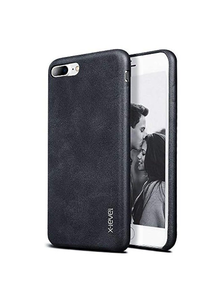 Vintage Series Leather-Textured Soft Silicone Case for iPhone 7 Plus / 8