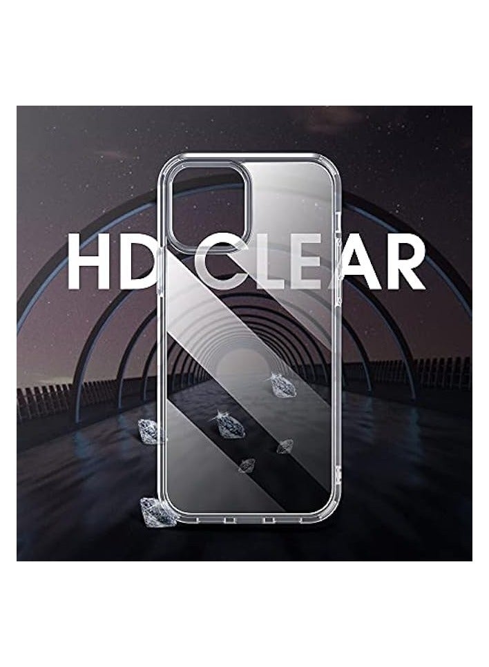 iPhone 12 Case,iPhone 12 Pro Case Clear Slim Cover with Hard PC Back and Shock-Absorbing Soft Bumper Anti-Yellowing Military Grade Protection Cover Compatible iPhone 12/iPhone 12 Pro 6.1