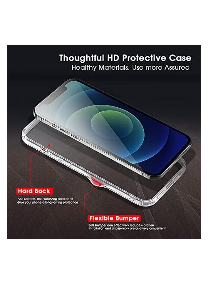 iPhone 12 Case,iPhone 12 Pro Case Clear Slim Cover with Hard PC Back and Shock-Absorbing Soft Bumper Anti-Yellowing Military Grade Protection Cover Compatible iPhone 12/iPhone 12 Pro 6.1