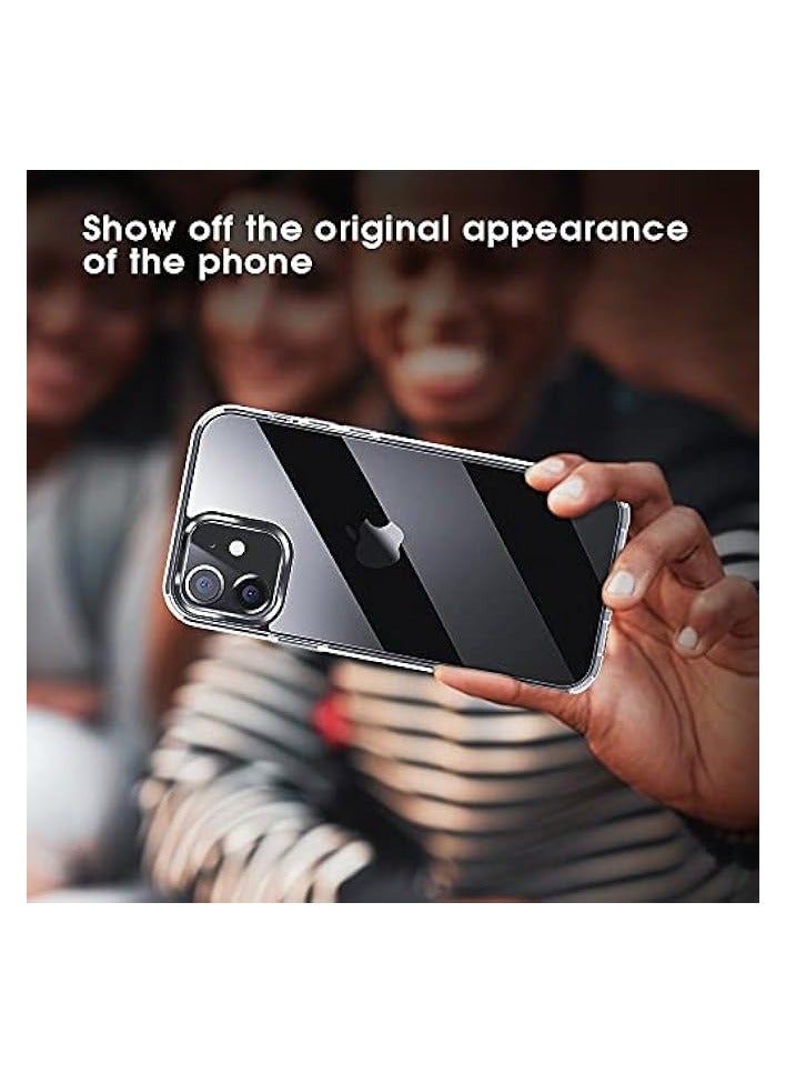iPhone 12 Case,iPhone 12 Pro Case Clear Slim Cover with Hard PC Back and Shock-Absorbing Soft Bumper Anti-Yellowing Military Grade Protection Cover Compatible iPhone 12/iPhone 12 Pro 6.1