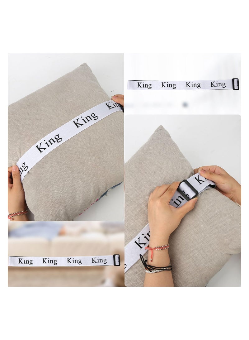 Adjustable Elastic Bed Sheet Organizer Bands Set for King, Full, Twin, and Queen Sizes - 8-Piece Storage Solution for Bedding and Pillow Cases - Perfect for Closet Organization.