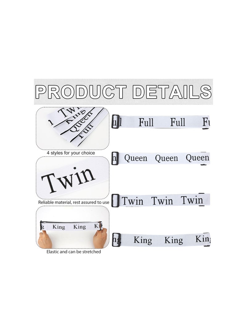 Adjustable Elastic Bed Sheet Organizer Bands Set for King, Full, Twin, and Queen Sizes - 8-Piece Storage Solution for Bedding and Pillow Cases - Perfect for Closet Organization.