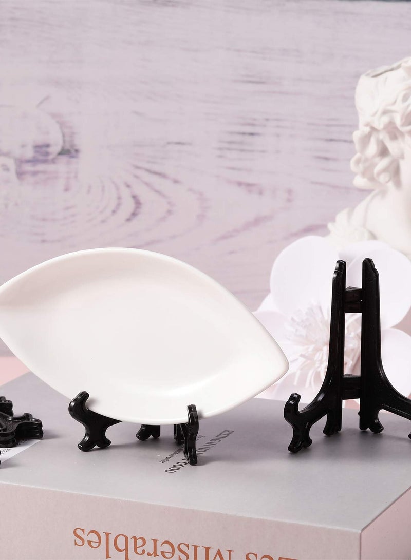 Mini Transparent Easel Stands 24 Pack Ceramic Plate Photo Frame Holders for Home Decor Weddings Hotels and Parties 5 Inch Perfect Desktop Display Accessories