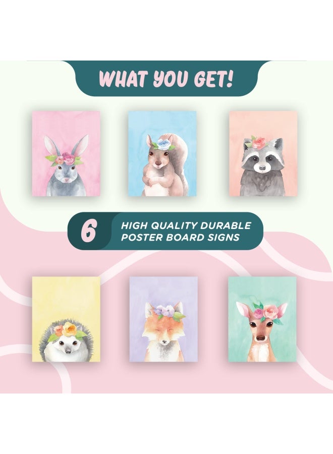 L And O Goods Woodland Animals Nursery D Cor  Baby Boy And Girl Wall Art Watercolor Prints  Set Of 6 Posters For Bedroom Decoration  Cute Kids Posters  8 X 10 S