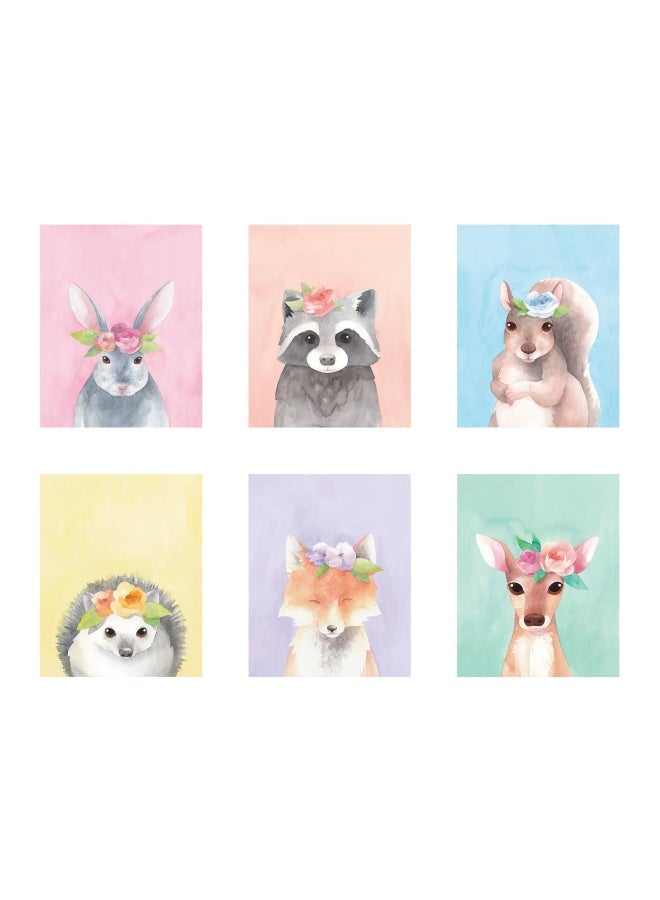 L And O Goods Woodland Animals Nursery D Cor  Baby Boy And Girl Wall Art Watercolor Prints  Set Of 6 Posters For Bedroom Decoration  Cute Kids Posters  8 X 10 S