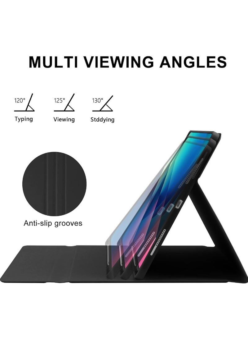Keyboard Case For iPad Air 13 inch (M3/M2, 2025/2024),iPad Pro 12.9 inch (6th2022/5th2021/4th2020/3th2018),Wireless Detachable Keyboard with Type-C Charging Magnetic Cover with Pencil Holder for iPad Air 13inch 2025/2024 and Pro 12.9inch (2022-2018)