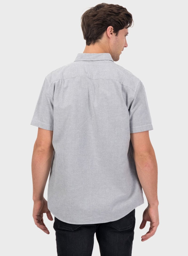 Classic Short Sleeve Slim Fit Shirt Grey