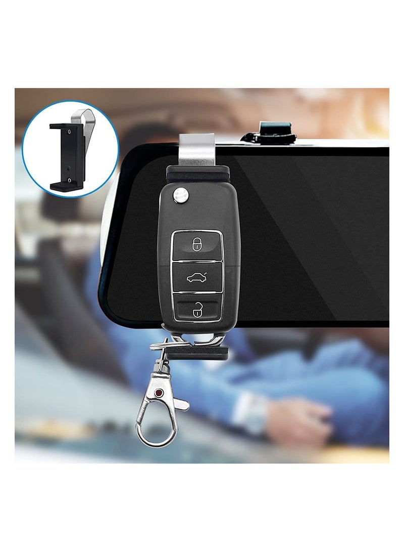 Adjustable Garage Door Opener Clip, 2 Pcs Visor Clip for 1.7-2.6'' Remotes with Soft Sponge Protection (Black), Suitable for Easy Access and Convenience