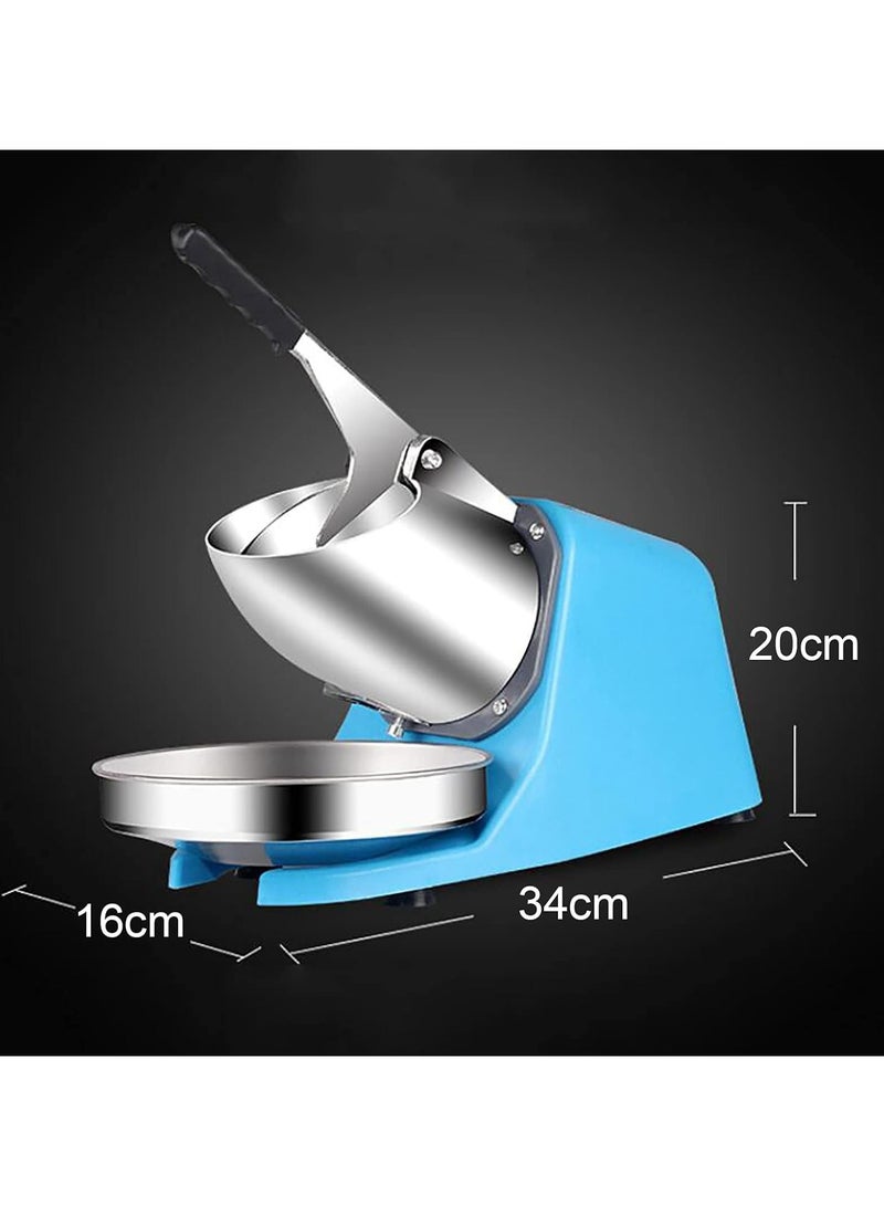 Ice Crushers Shaved Double Blade Electric Ice Crusher With Stainless Steel Bowl Non Slip Pads 1400R/M Coarse Ice Fine Ice Adjustable