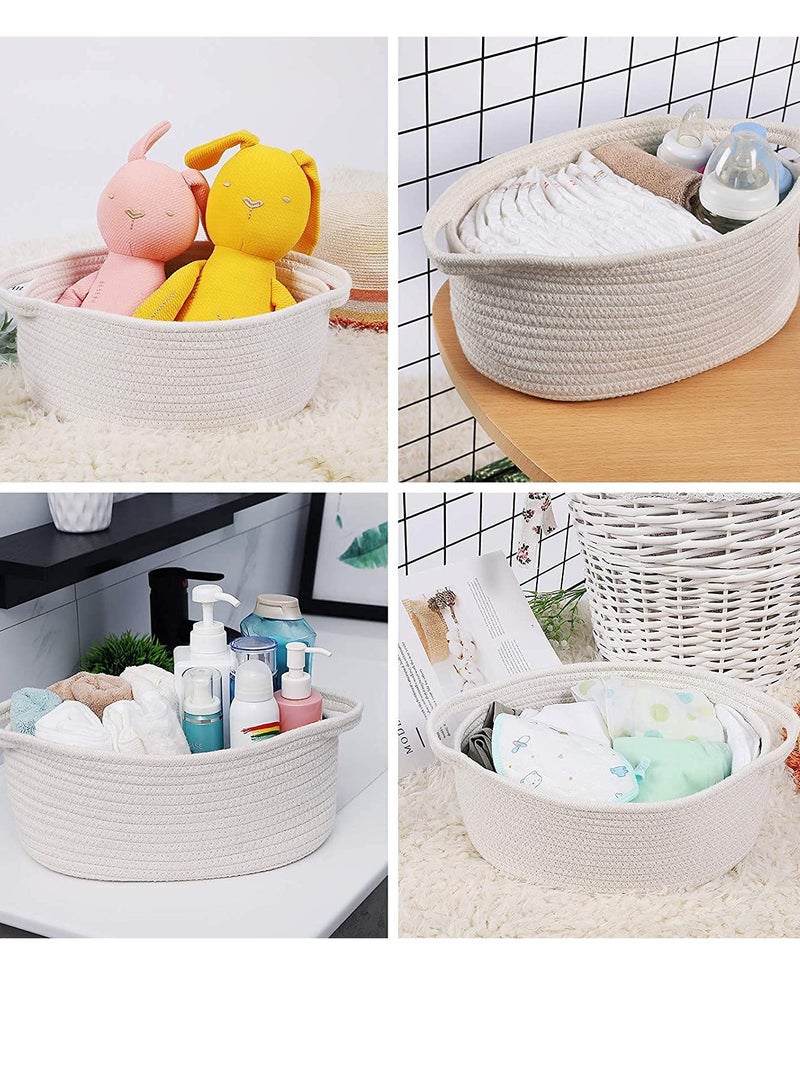 Small Woven Basket Nursery Decor,   Small Basket, Toy Basket, Empty Gift Basket with Handles Basket, Shelf Organizing Basket 12