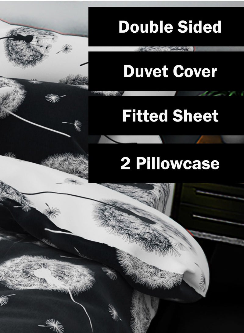 Amali Cotton Bed sheet Single Queen and King Set Including 1 Duvet Cover 1 Fitted Sheet and 4 Pillow Covers bedding and Linen for Home