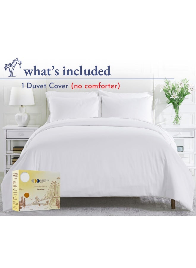 Cotton Duvet Cover Set  400 Thread Count  Pure White  King
