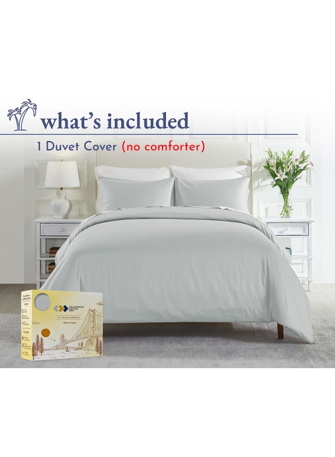 Cotton Duvet Cover  Light Grey  King  400 Thread Count