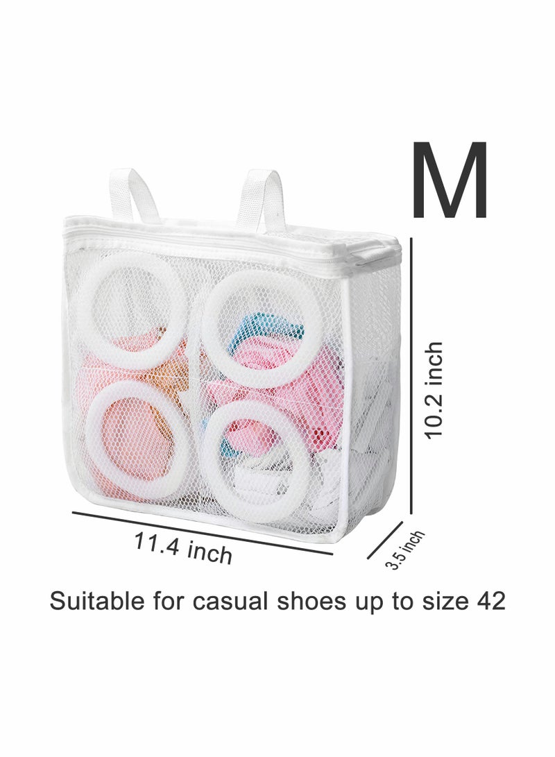 Shoe Washing Bag Set with Zipper Durable Mesh Laundry Bags for Washing Machine Includes 1 Large and 1 Medium Bag for Sneakers Trainers Running Shoes Bras Socks and Lingerie