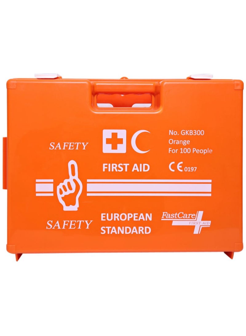 First Aid Kit ABS Heavy Duty Plastic With Wall Mounted Bracket Can Be Use For 100 People Work Space For Car Small Office Warehouse First Aid Box