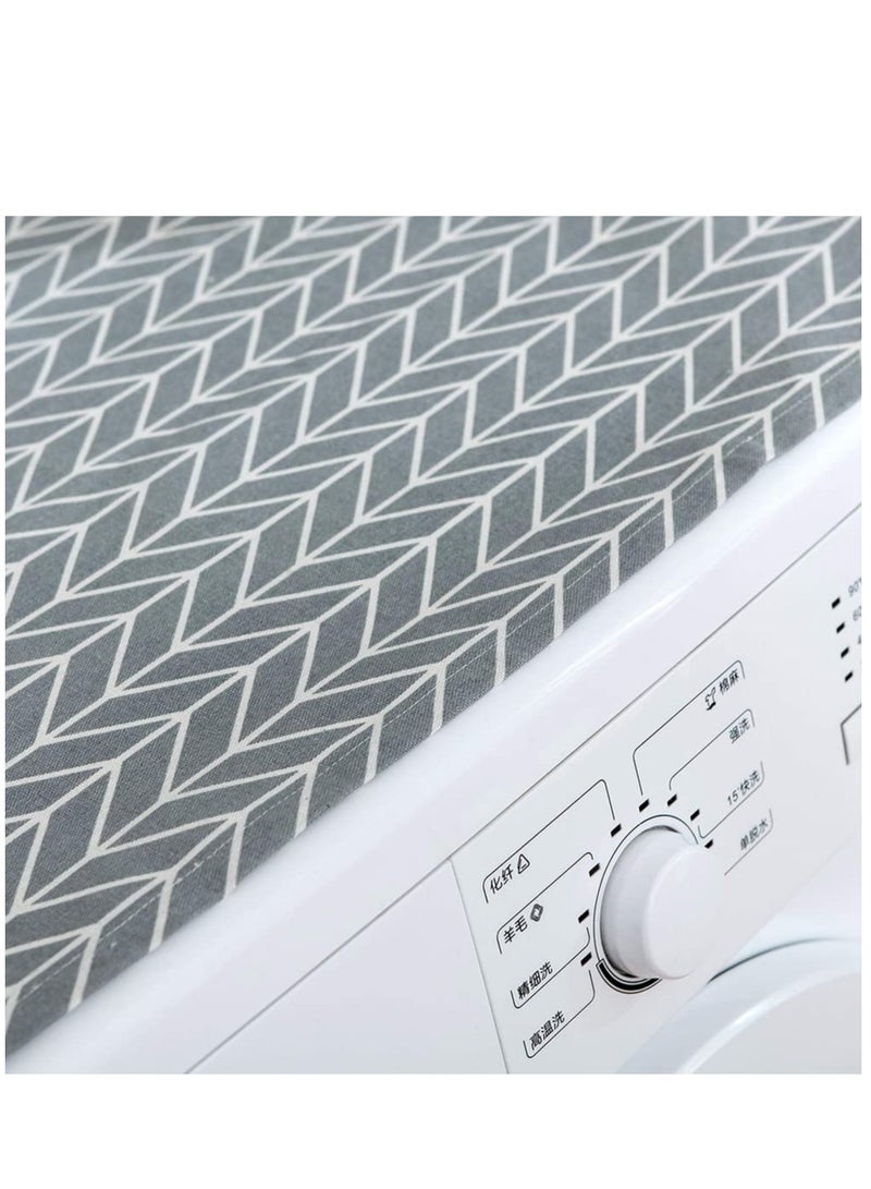 Washing Machine Dustproof Cover, 55cm × 130cm Anti-Stain Waterproof Washer and Dryer Protection Covers for The Top, Anti-Slip Refrigerator Fridge Dust Cover with Storage Bag (1pcs)
