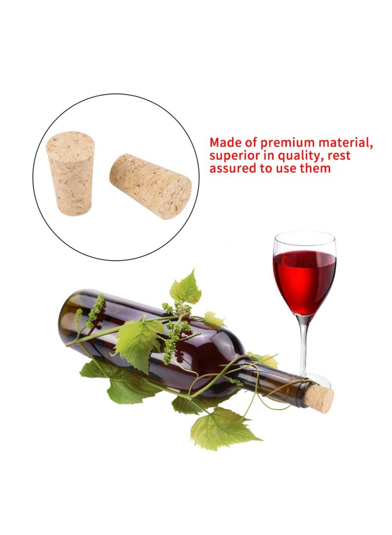 50 Pcs Natural Tapered Corks Reusable Wooden Wine and Beer Bottle Stoppers Premium Quality 22x18x35mm Ideal For Wine Making and Craft Projects.