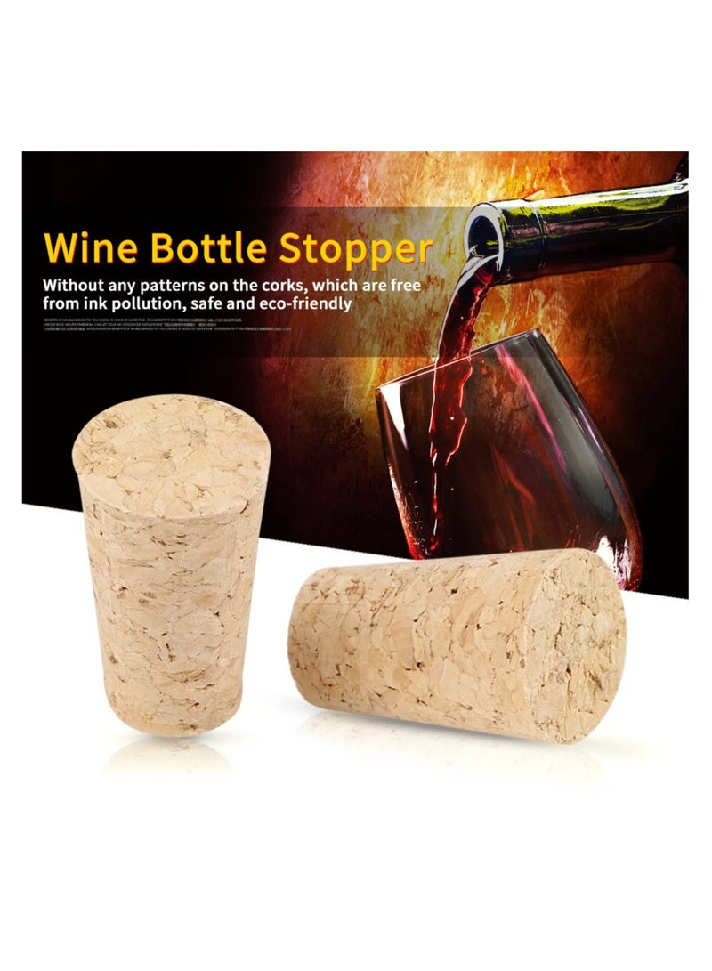 50 Pcs Natural Tapered Corks Reusable Wooden Wine and Beer Bottle Stoppers Premium Quality 22x18x35mm Ideal For Wine Making and Craft Projects.