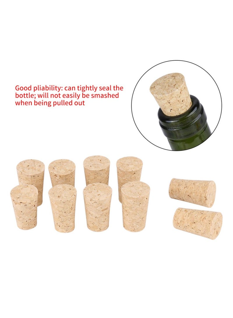 50 Pcs Natural Tapered Corks Reusable Wooden Wine and Beer Bottle Stoppers Premium Quality 22x18x35mm Ideal For Wine Making and Craft Projects.