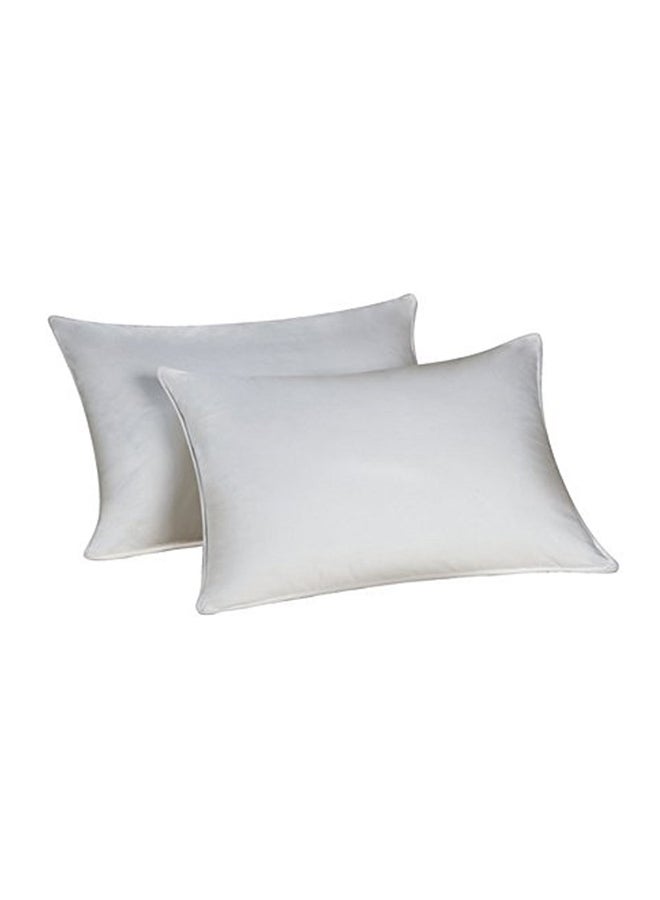 Pack of 2 400 Thread Count Anti Allergy Soft Touch Rectangular Pillows Set Includes 2xPillows 45x75 Cotton White 45x75cm