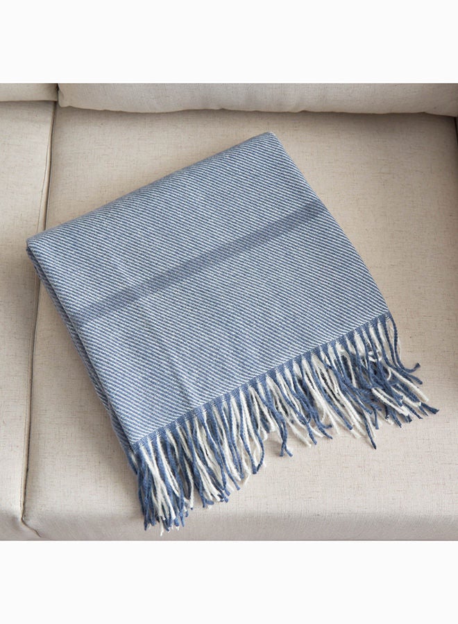 Bristol Ana Striped Woven Throw With Fringe 170 x 130 cm