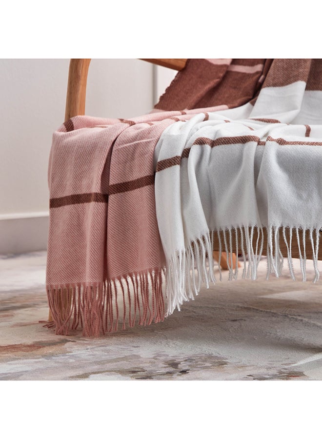 Bristol Eka Striped Woven Throw with Fringe 170 x 130 cm