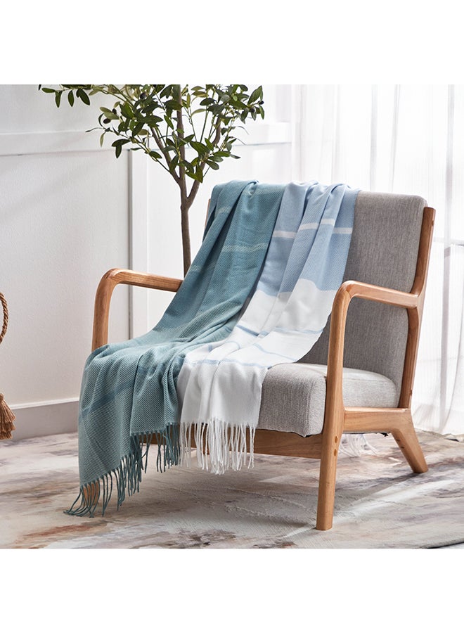 Bristol Eka Striped Woven Throw with Fringe 170 x 130 cm