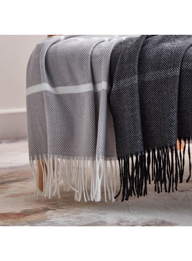 Bristol Eka Striped Woven Throw with Fringe 170 x 130 cm