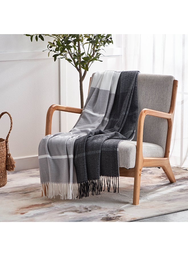 Bristol Eka Striped Woven Throw with Fringe 170 x 130 cm