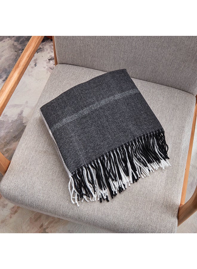 Bristol Eka Striped Woven Throw with Fringe 170 x 130 cm