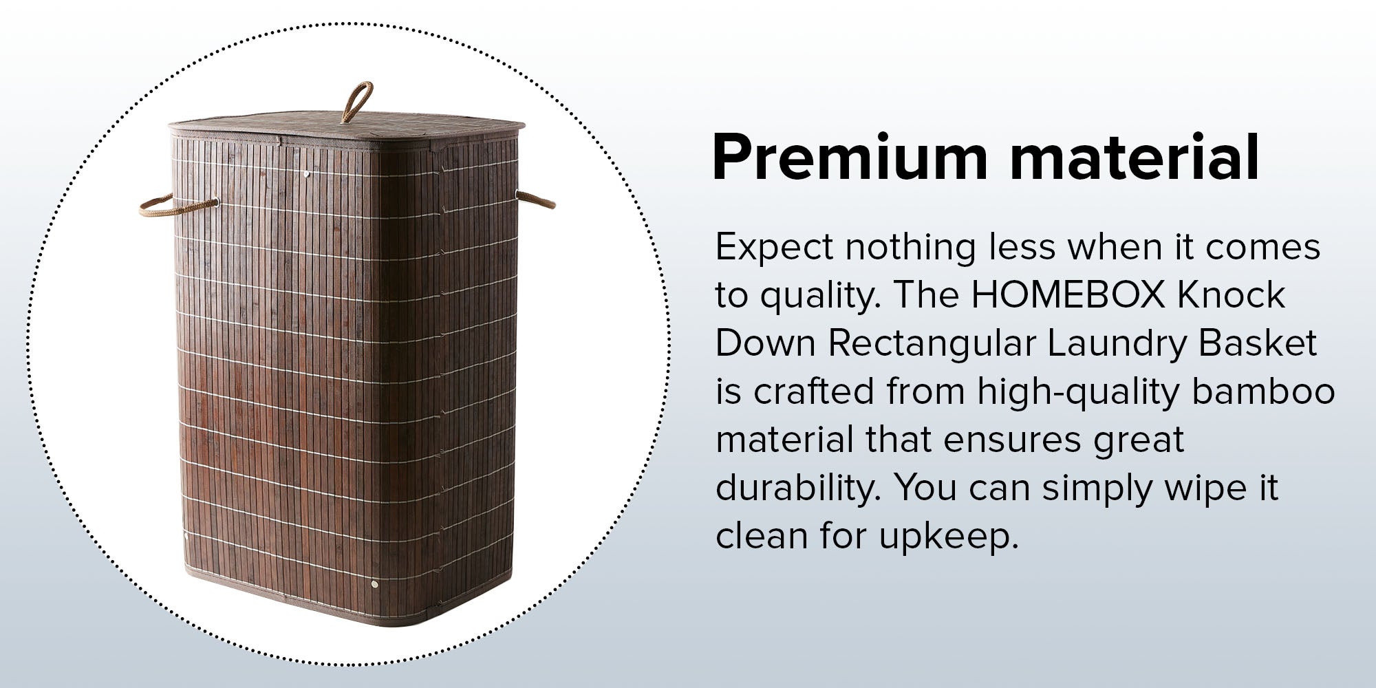Light Weight Stylish Compact And Space Saving 2-Section Foldable Laundry Basket With Lid Brown 72Liters