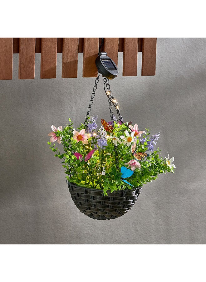 Lyn Solar Hanging Flower Pot with LED Lights 25 x 30 x 25 cm