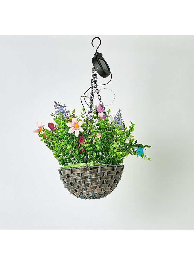 Lyn Solar Hanging Flower Pot with LED Lights 25 x 30 x 25 cm