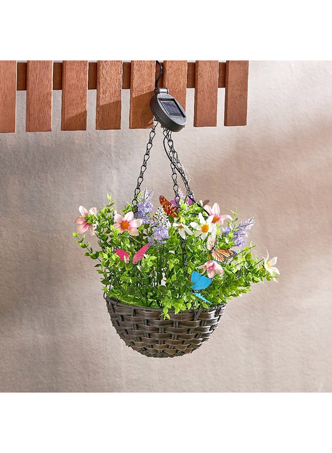 Lyn Solar Hanging Flower Pot with LED Lights 25 x 30 x 25 cm