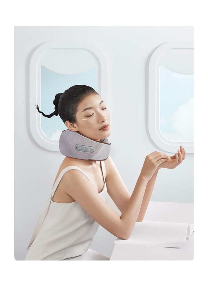 Neck Massager, Rechargeable Shiatsu 3D Kneading Massage with Heat Pillow for Deep Tissue Relief, for Back, Cervical, and Muscle Pain, Ideal for Home, Travel, Monet Gray